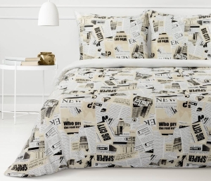 Komplet pościeli Sonia 100% bawełniana 220x200 gazeta
