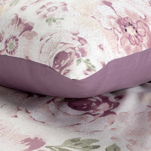 Komplet pościeli z bawełny satynowej Spring 160x200 w fioletowe kwiaty