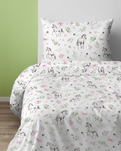Pościel bawełniana dziecięca 140x200 Xoxo Konie