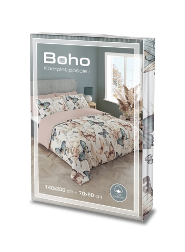 Pościel bawełniana Boho 160x200 w motyle