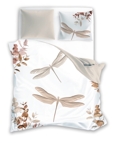 Pościel bawełniana Boho 220x200 w ważki