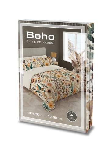 Pościel bawełniana Boho 140x200 w kwiaty