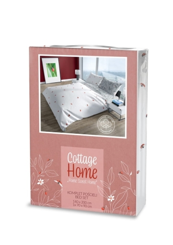 Pościel bawełniana Cottage biała 220x200 w biedronki