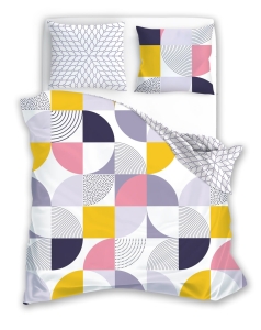 Pościel bawełna satynowa Milagro 160x200 w geometryczny wzór 