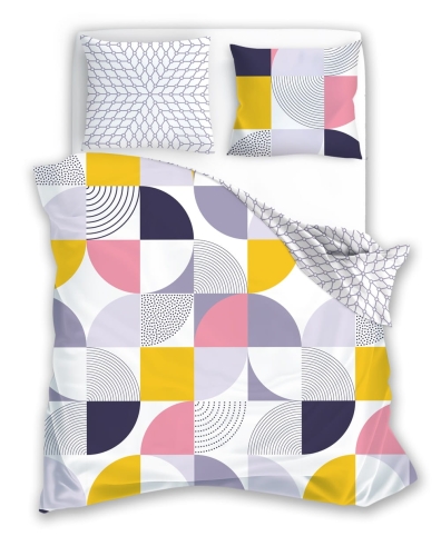Pościel bawełna satynowa Milagro 160x200 w geometryczny wzór 