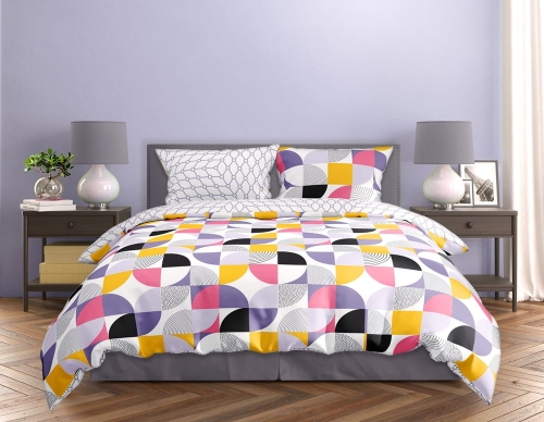 Pościel bawełna satynowa Milagro 160x200 w geometryczny wzór 