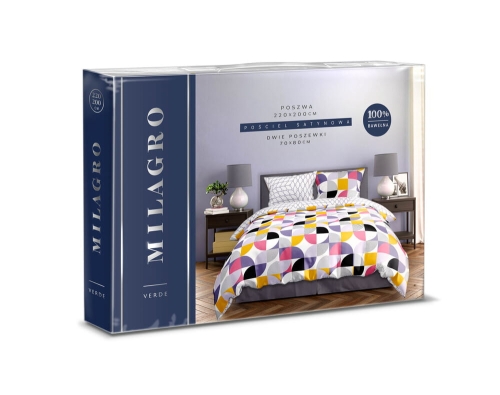 Pościel bawełna satynowa Milagro 220x200 w geometryczny wzór