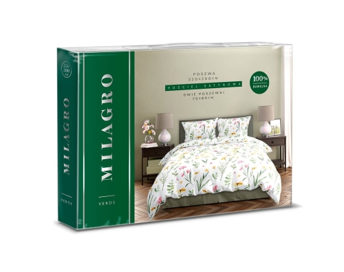 Pościel bawełna satynowa Milagro 220x200 w kolorowe kwiaty