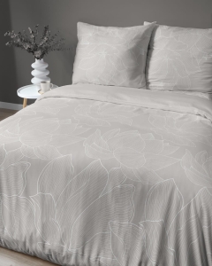 Pościel satyna bawełniana beżowa Home Satin 160x200 we wzór kwiatowy