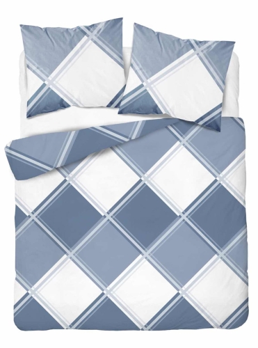 Pościel flanelowa biało granatowa 220x200 w romby