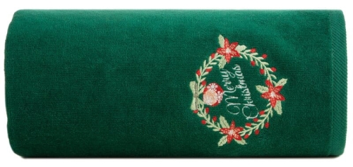 Świąteczny zielony ręcznik kąpielowy 70x140 Merry Christmas