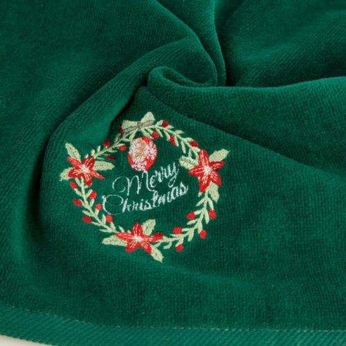 Świąteczny zielony ręcznik kąpielowy 70x140 Merry Christmas