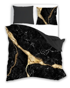 Pościel satyna bawełniana Minerals 160x200 Czarna
