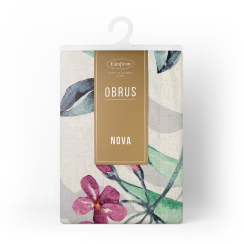 Obrus  Natu 140x280 biało różowy