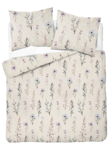 Pościel satyna bawełniana jasno kremowa 160x200 w polne kwiaty Home Satin