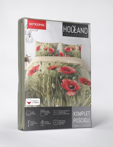 Pościel bawełniana Holland 160x200 Czerwone Maki