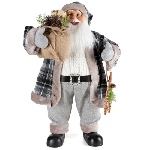 Mikołaj Stojący Popielato Czarny 80cm