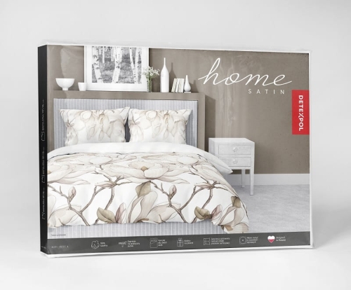 Pościel z satyny bawełnianej 220x200 Home Satin w beżowe magnolie