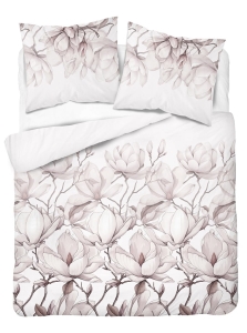 Pościel z satyny bawełnianej 160x200 Home Satin w różowo beżowe magnolie 