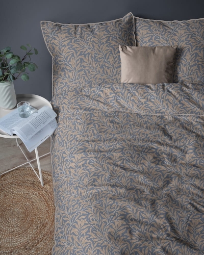 Pościel z perkalu 160x200 liście Lame Percale