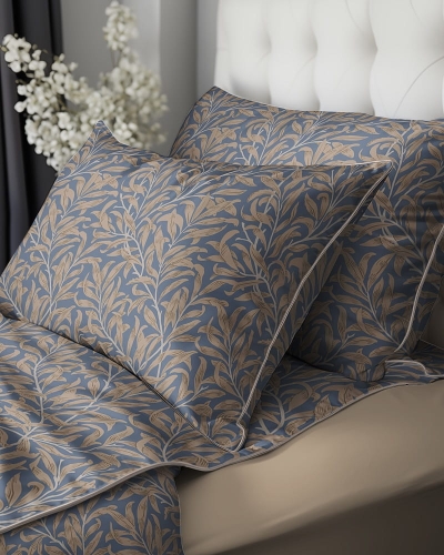 Pościel z perkalu 160x200 liście Lame Percale