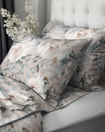 Pościel z perkalu 160x200 piwonie Lame Percale