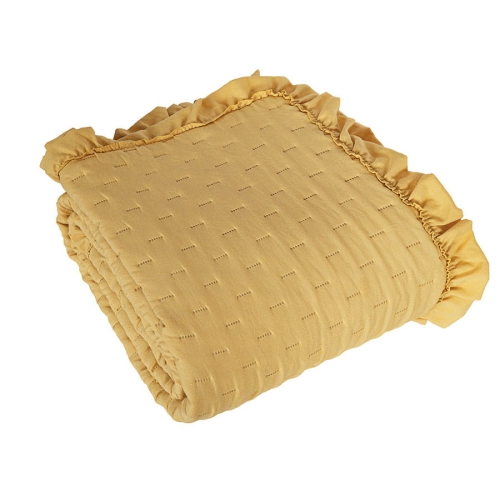 Narzuta Savona 200x220 Musztardowa z Falbanką