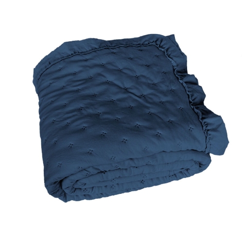 Narzuta Werona 220x240 Granatowa z Falbanką