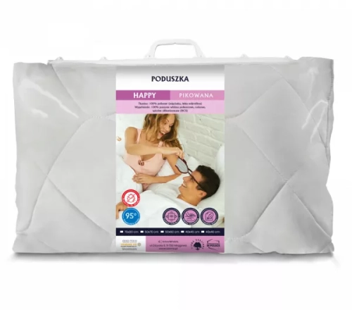 Poduszka Happy Pikowana 50x60 biała