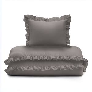 Pościel dziecięca bawełniana 90x120 Warm Grey Falbana