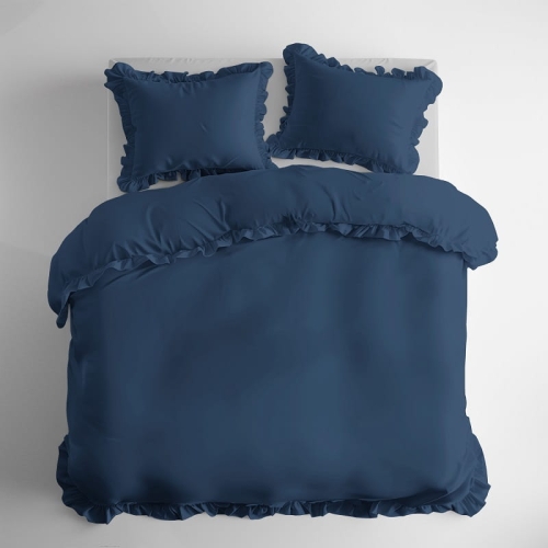 Pościel bawełniana 220x200 Denim z falbaną