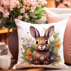 Poszewka Wiosenna 40x40 Królik Velvet