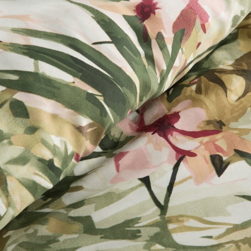 Komplet pościeli z bawełny satynowej Spring 140x200 tropikalny wzór