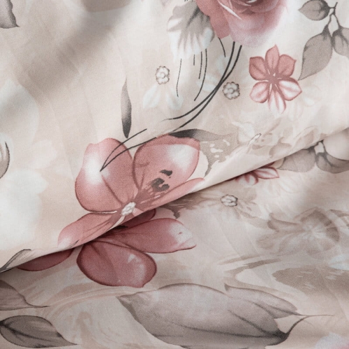 Komplet pościeli z bawełny satynowej Spring 220x200 duże różowe kwiaty