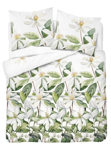 Komplet pościeli z satyny bawełnianej 220x200 w duże białe kwiaty Home Satin