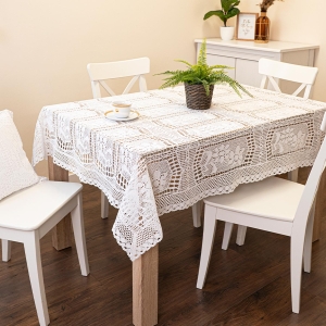 Obrus ażurowy biały Boho 140x240 Iness 