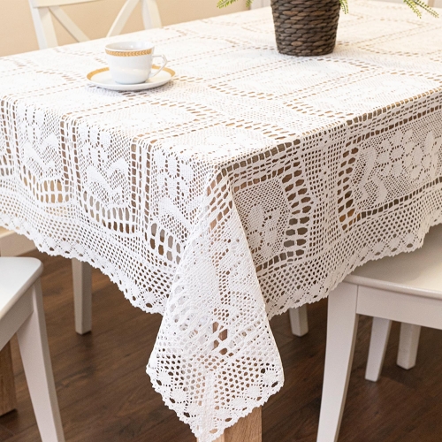 Obrus ażurowy biały Boho 140x220 Iness