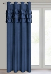 Zasłona Sami 140x250 granatowa falbanki przelotki