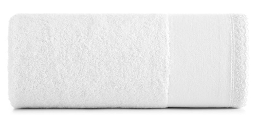 Ręcznik bawełniany Emi 50x90 biały z koronką