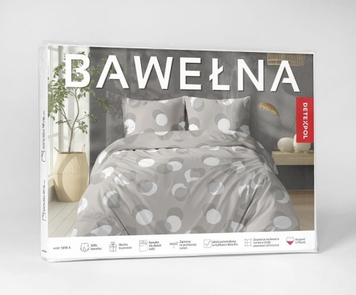 Pościel bawełniana beżowa 100% 220x200 w grochy