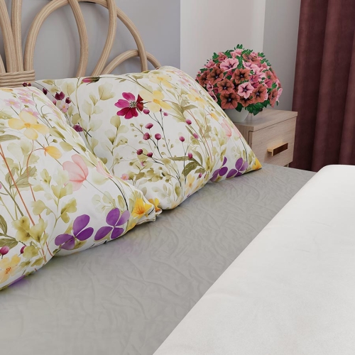 Komplet pościeli z bawełny satynowej motyw kwiatowy 220x200 Florina