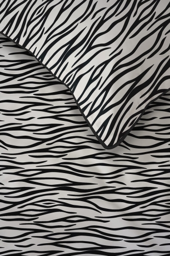 Pościel z perkalu 160x200 Zebra Biało Czarna Lame Percale