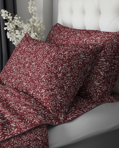 Pościel z perkalu 160x200 Roślinny Wzór Lame Percale