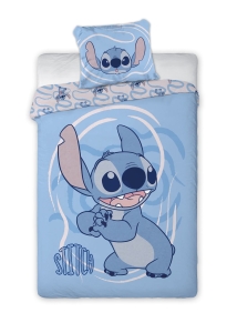 Pościel licencjonowana dziecięca bawełniana niebieska Stitch 160x200