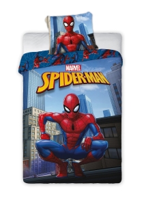 Pościel licencjonowana dziecięca bawełniana niebieska Spiderman 140x200