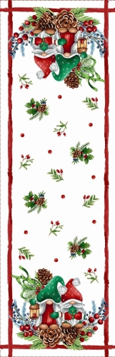 Bieżnik gobelinowy świąteczny 47x140 Gnomy
