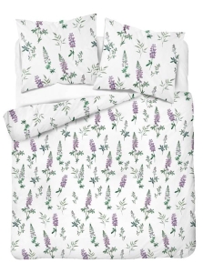 Pościel flanelowa w 160x200 w kwiaty łubinu