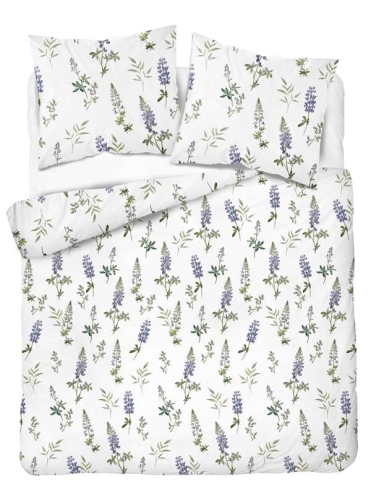 Pościel flanelowa w 220x200 w lawendowo fioletowe kwiaty łubinu
