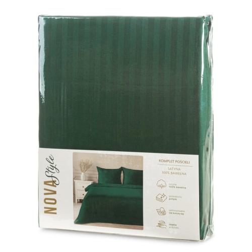 Komplet pościeli z adamaszku 220x200 ciemno zielonej