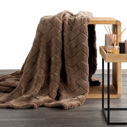 Koc Caro 170x210 ciemno brązowy